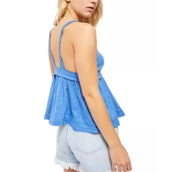 Boho Free People FP Zinia Tank Top Blue Med - Picture 4 of 7